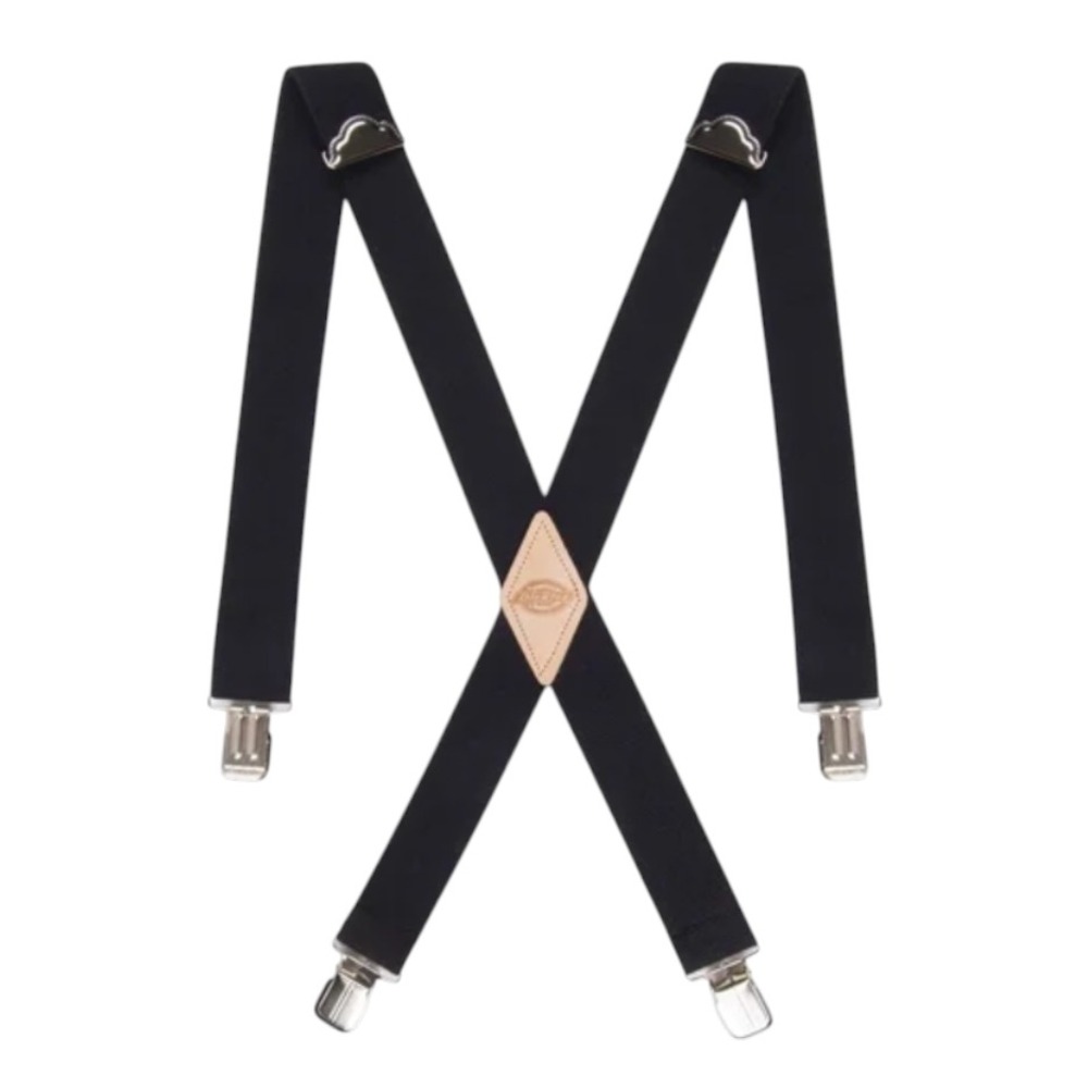 New DICKIES HEAVY DUTY Elastic Suspenders X-BACK Black BIG/TALL 1X-2X-3X